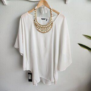 Guess Marciano white flowy kaftan top S NWT